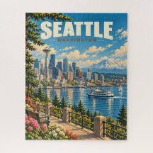 Horizonte de Seattle Antiguo Monte Rainier