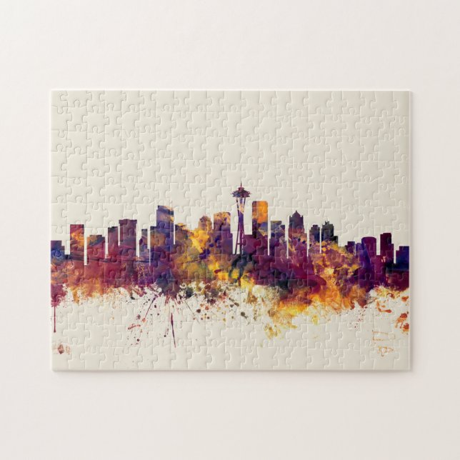 Puzzle Horizonte de Seattle Washington (Horizontal)