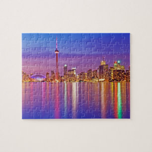 Puzzle Horizonte de Toronto al anochecer