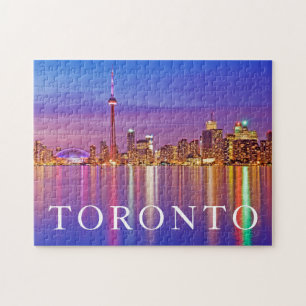 Puzzle Horizonte de Toronto al anochecer