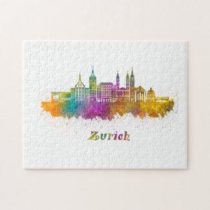 Puzzle horizonte de zurich acuarela