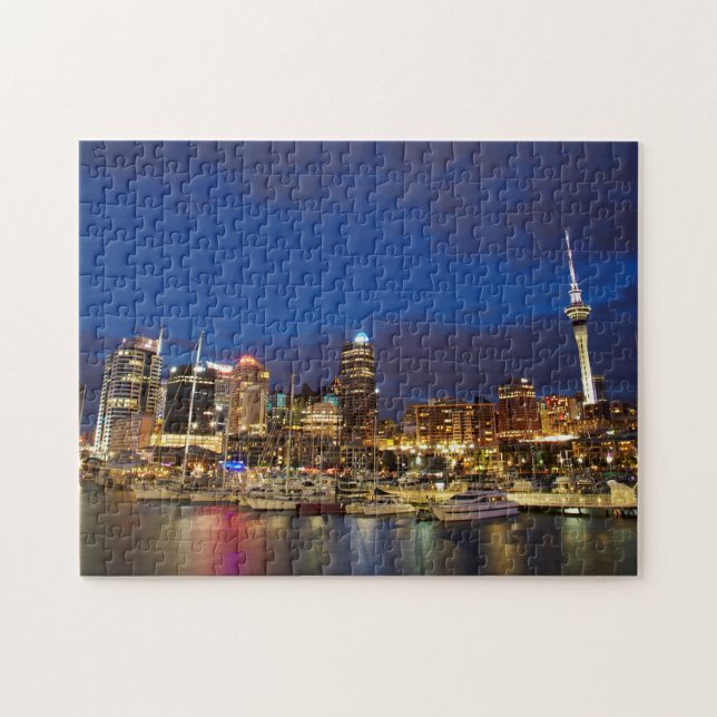Puzzle Horizonte nocturno de Auckland (Horizontal)
