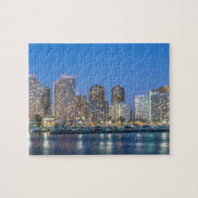 Puzzle Horizonte urbano de Waikiki (Horizontal)