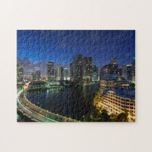 Puzzle Horizonte urbano elevado desde Brickell Key
