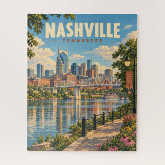 Puzzle Horizonte vintage de Nashville río Cumberland