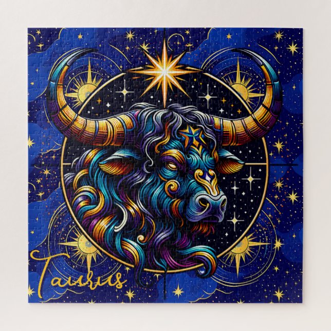 Puzzle Horoscopio Rótulo Taurus Zodiac Astrología (Vertical)