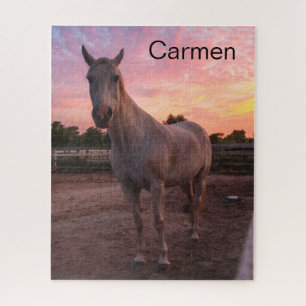 Puzzle Horse in Paddock and farm horse, personalize name