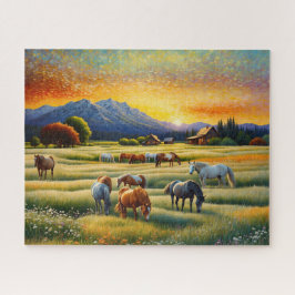 Puzzle Horse on Farm Wildflower Meadow