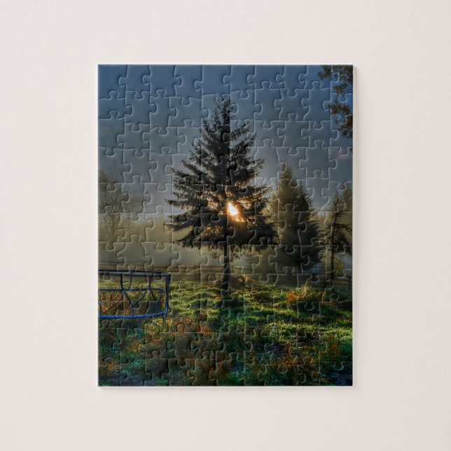 Puzzle Horse Ranch Sunrise Nature Foto (Vertical)