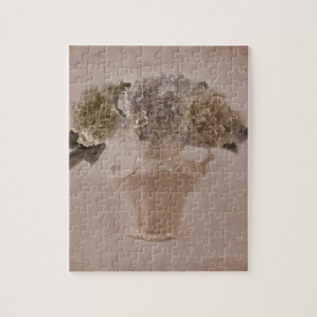 Puzzle Hortensias En Un Jarrón (Vertical)
