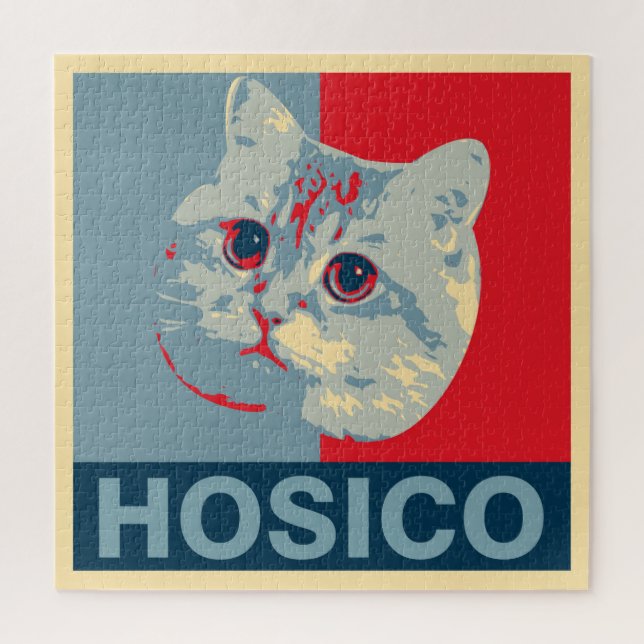 Puzzle Hosico - Ilustracion Azul Rojo (Vertical)