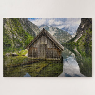 Puzzle Hostal en el lago Obersee, en los Alpes de Alemani