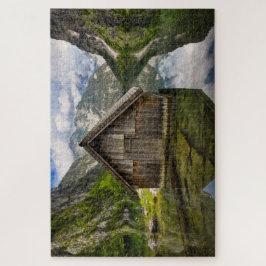 Puzzle Hostal en el lago Obersee, en los Alpes de Alemani