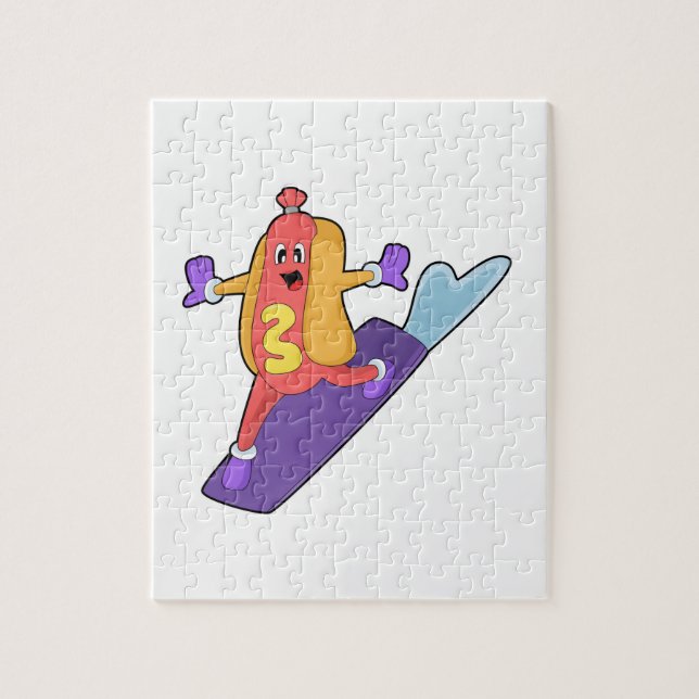 Puzzle Hotdog como snowboarder con Sonowboard (Vertical)