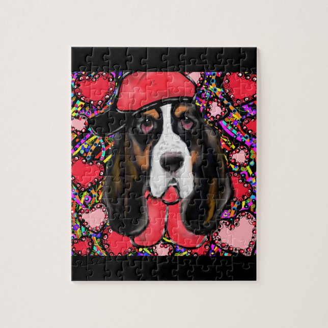 Puzzle Hound Basset (Vertical)