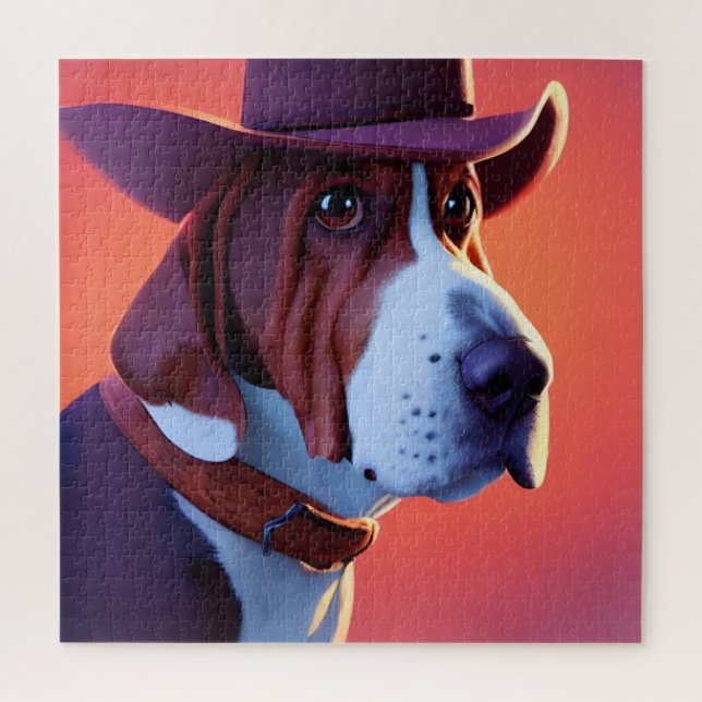 Puzzle Hound Basset (Vertical)