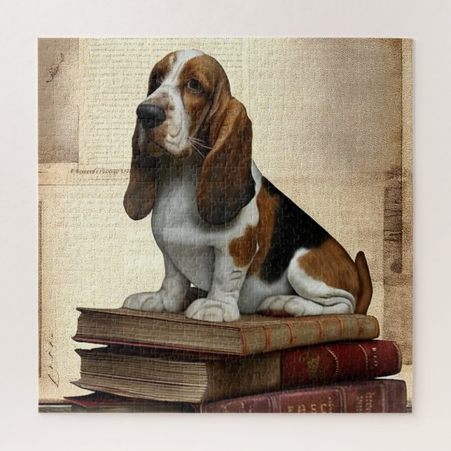 Puzzle Hound literario de Basset (Vertical)