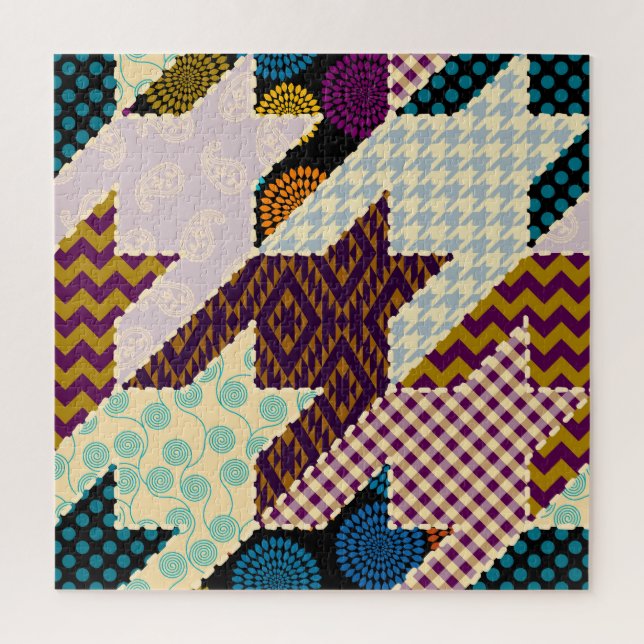 Puzzle Hounds-tooth: Vintage Seamless Backgroun (Vertical)