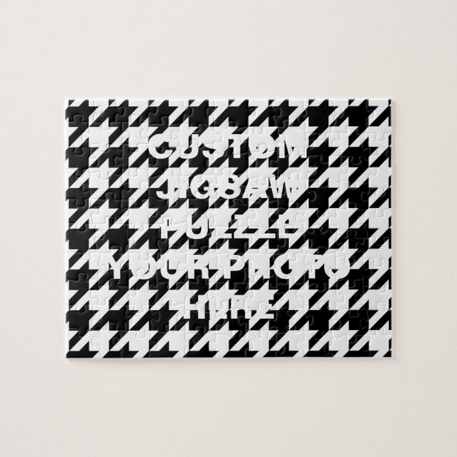 Puzzle Houndstooth blanco y negro (Horizontal)