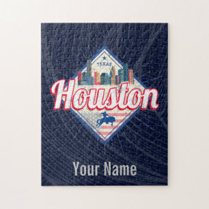 Puzzle Houston Skyline Texas Estados Unidos Vintage