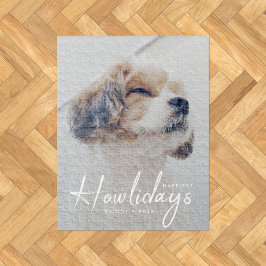 Puzzle Howlidays más feliz | Navidades de fotos de perros
