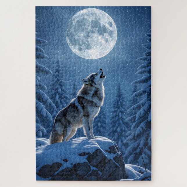 Puzzle Howling Wolf (Vertical)