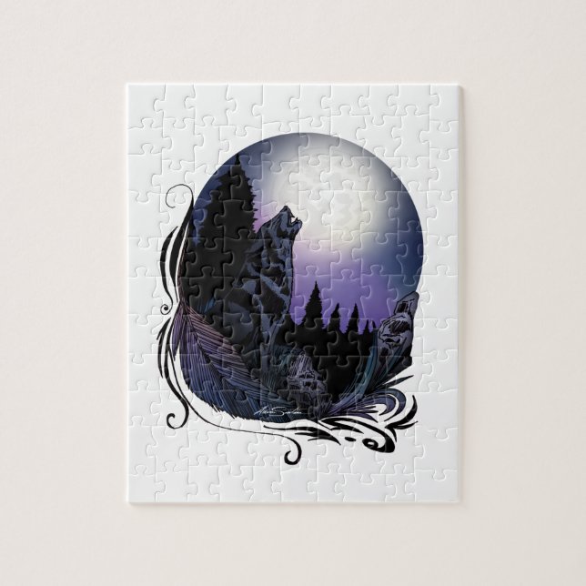 Puzzle Howling Wolf (Diseño de firma) (Vertical)