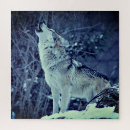Puzzle Howling Wolf Winter Forest