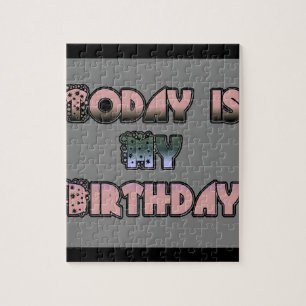 Puzzle Hoy es mi cumpleaños Baby Pink Arte Impreso
