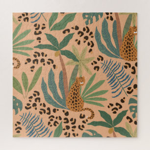 Puzzle Huella de leopardo de la jungla: patrón sin costur