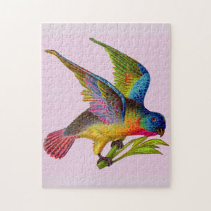 Puzzle huella de pájaro victoriano ultra colorida