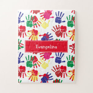 Puzzle Huellas Coloridas Personalizadas para Niños