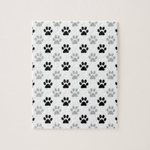Puzzle Huellas de cachorro en blanco y negro