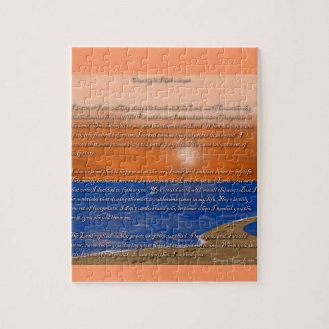 Puzzle Huellas en el poema de arena (Vertical)