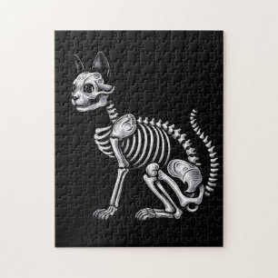 Puzzle Huesos de Medianoche: Gato Esqueleto