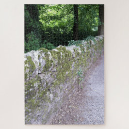 Puzzle Huesos verdes de la pared medieval rústica botánic