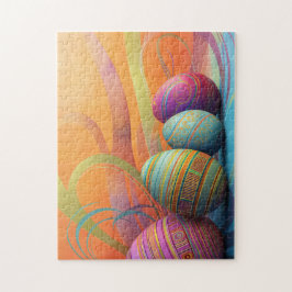 Puzzle Huevos de Pascua con fondo veloz