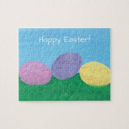 Puzzle Huevos envueltos en boquillas felices pascuas