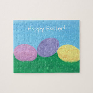 Puzzle Huevos envueltos en boquillas felices pascuas