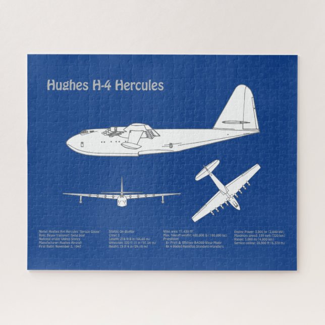 Puzzle Hughes H-4 Hércules Spruce Goose - Planes de avión (Horizontal)