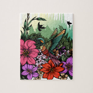 Puzzle Hummingbird Garden