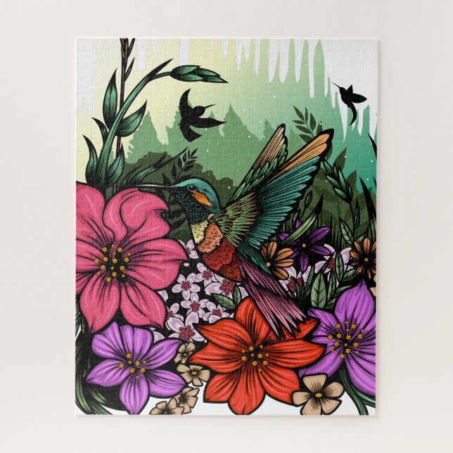 Puzzle Hummingbird Garden (Vertical)