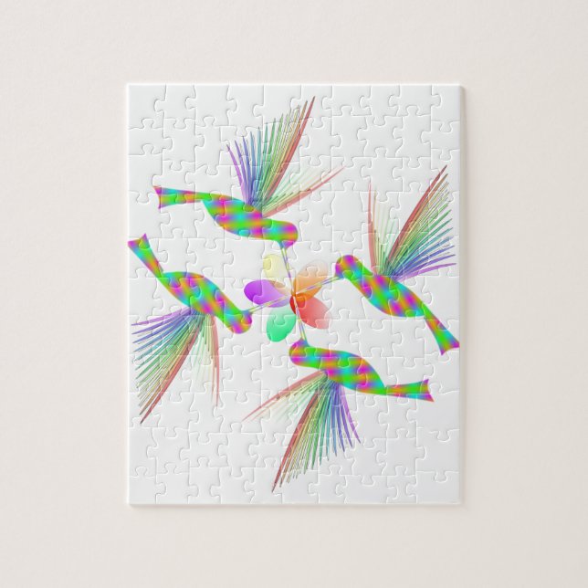 Puzzle Hummingbirds Besando una flor (Vertical)
