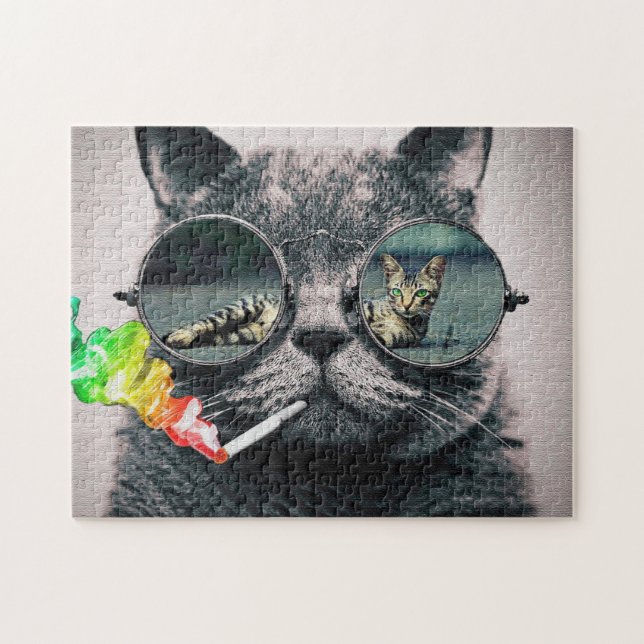 Puzzle Humo de gatos hipster (Horizontal)