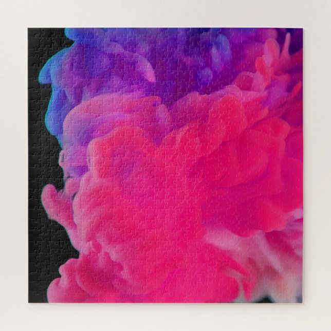 Puzzle Humo digital rosa y morado (Vertical)