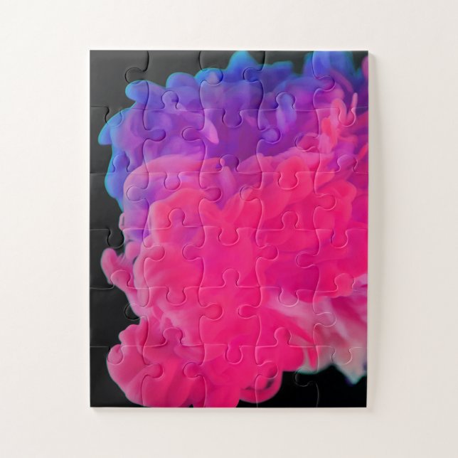 Puzzle Humo digital rosa y morado (Vertical)