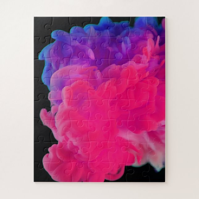 Puzzle Humo digital rosa y morado (Vertical)