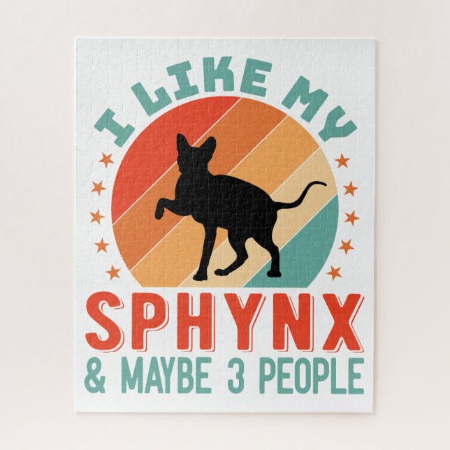 Puzzle Humor de propietario de gato sin pelo canadiense (Vertical)