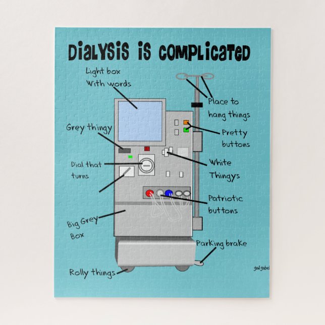 Puzzle Humor Pillow para diálisis (Vertical)