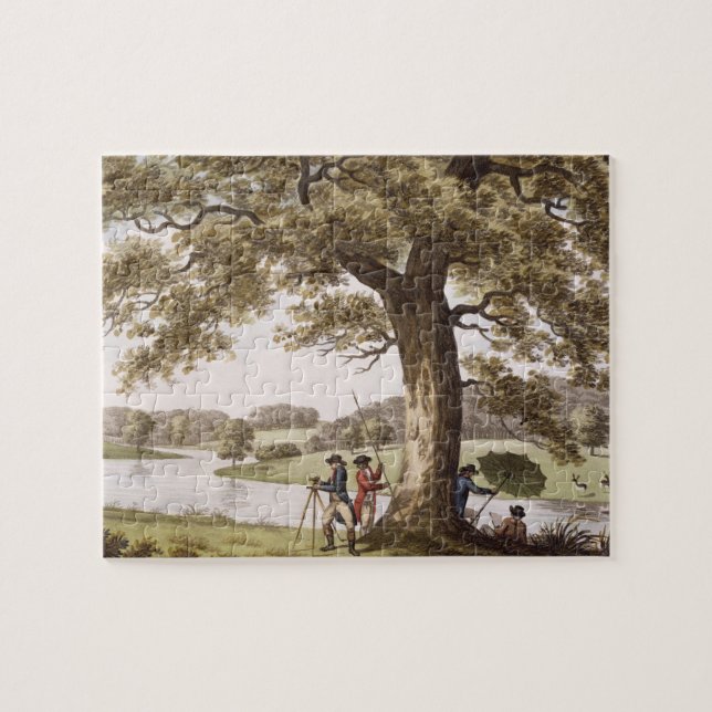 Puzzle Humphrey Repton que examina con un teodolito (Horizontal)